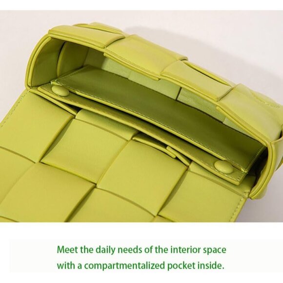 Mini Woven Faux Leather Crossbody Waist Pack Bag with Adjustable Belt Black - Picture 6 of 7